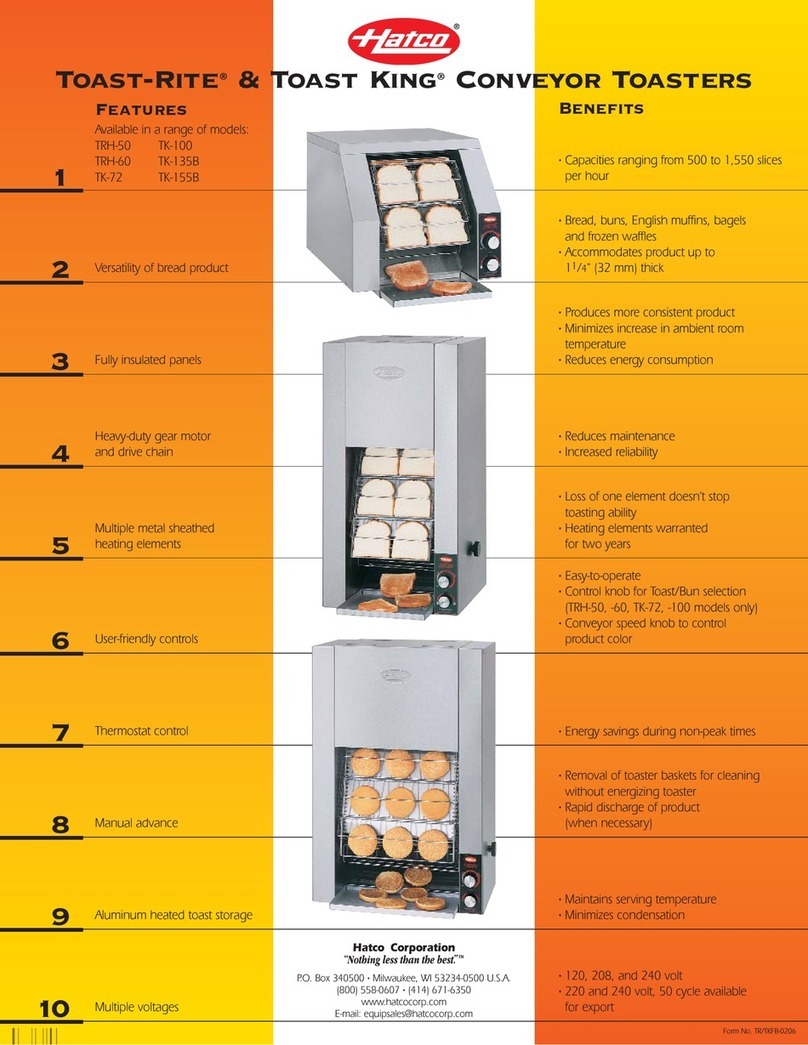 Hatco TOAST KING TK-100 User manual