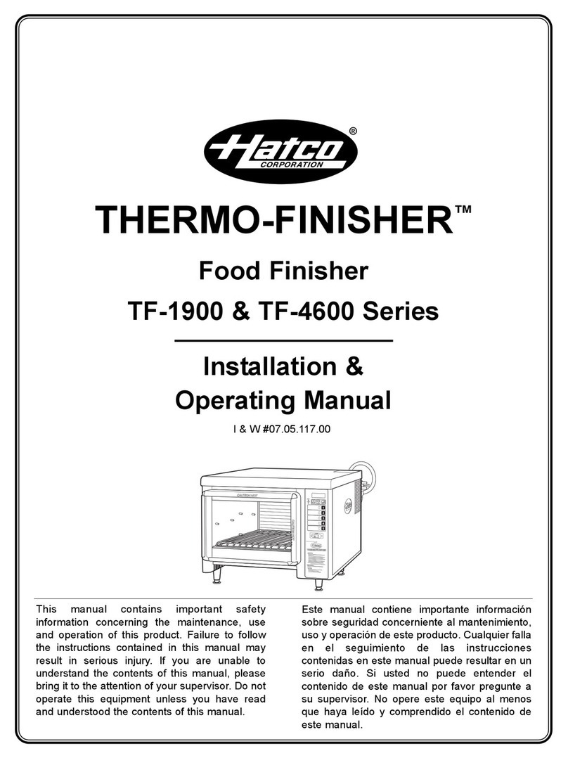 Hatco Thermo-Finisher TF-1919 Installation instructions Hatco Thermo-Finisher TF-1919 Installation instructions