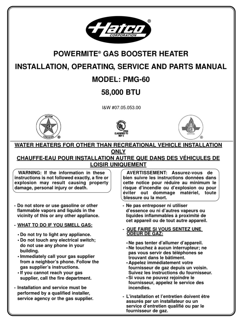 Hatco POWERMITE PMG-60 Installation, operating, service and parts manual Hatco POWERMITE PMG-60 Installation, operating, service and parts manual
