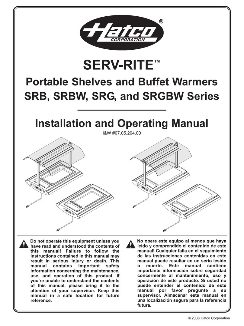 Hatco Serv-Rite SRB-1 User manual Hatco Serv-Rite SRB-1 User manual