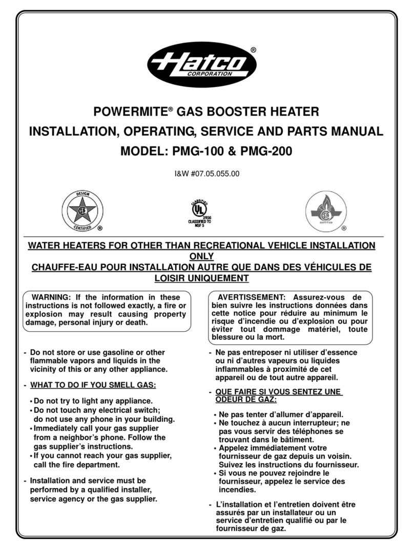 Hatco POWERMITE PMG-100 Installation, operating, service and parts manual Hatco POWERMITE PMG-100 Installation, operating, service and parts manual