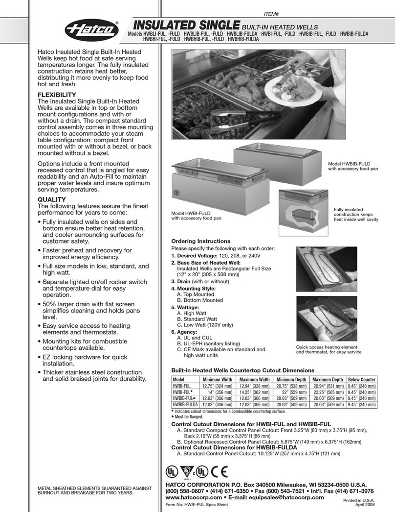 Hatco HWBLI-FUL Specifications
