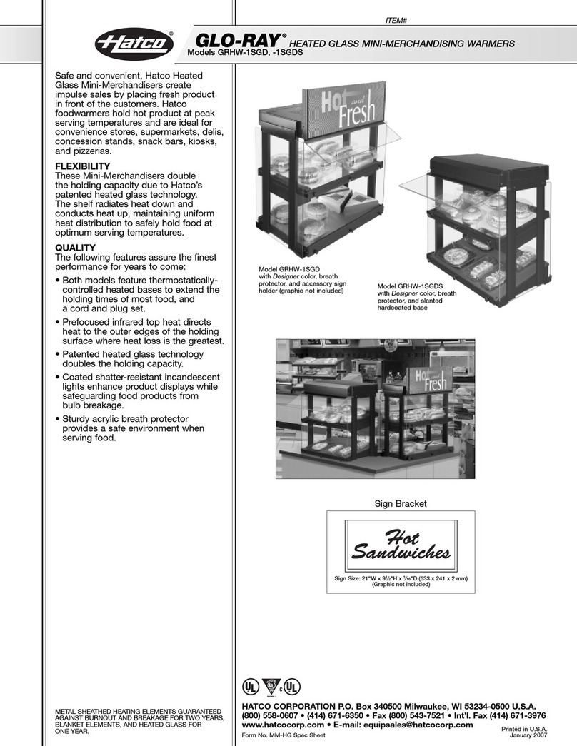Hatco Glo-Ray GRHW-1SGD Series User manual