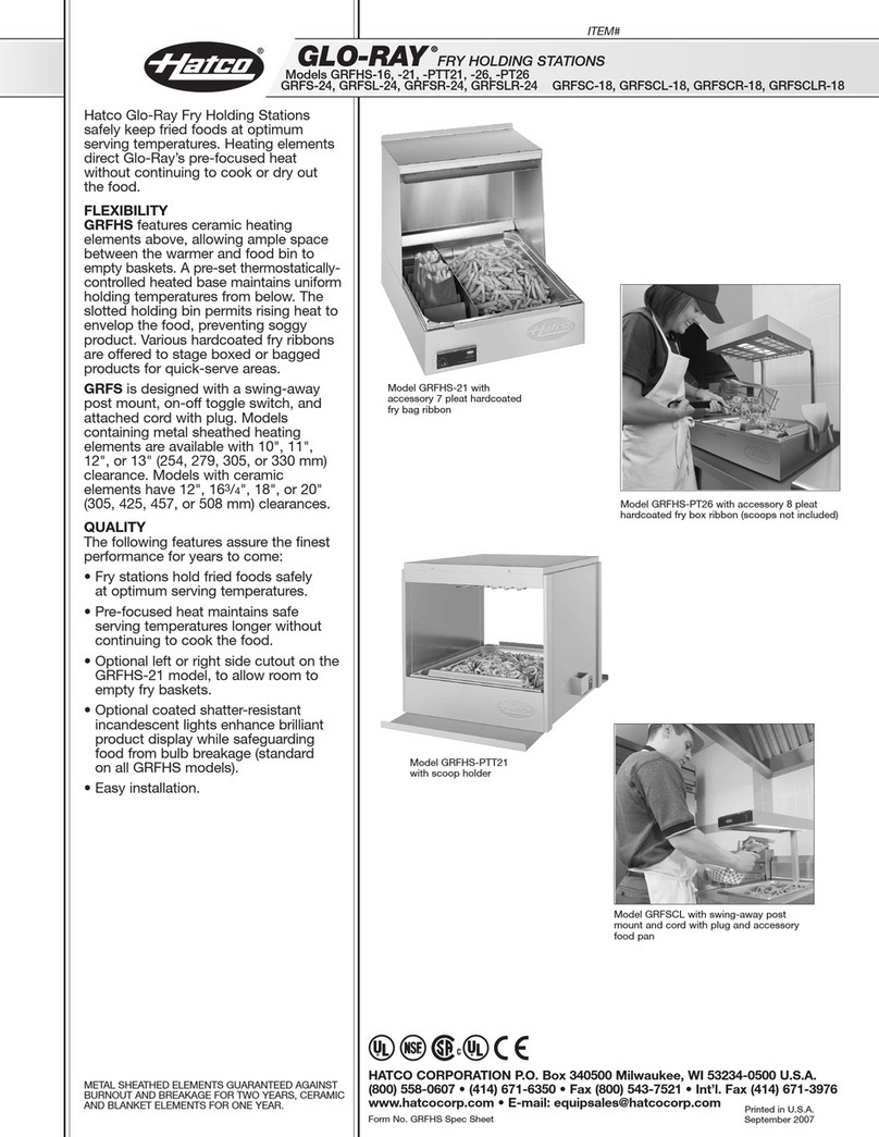 Hatco Glo-Ray GRFHS-16 User manual