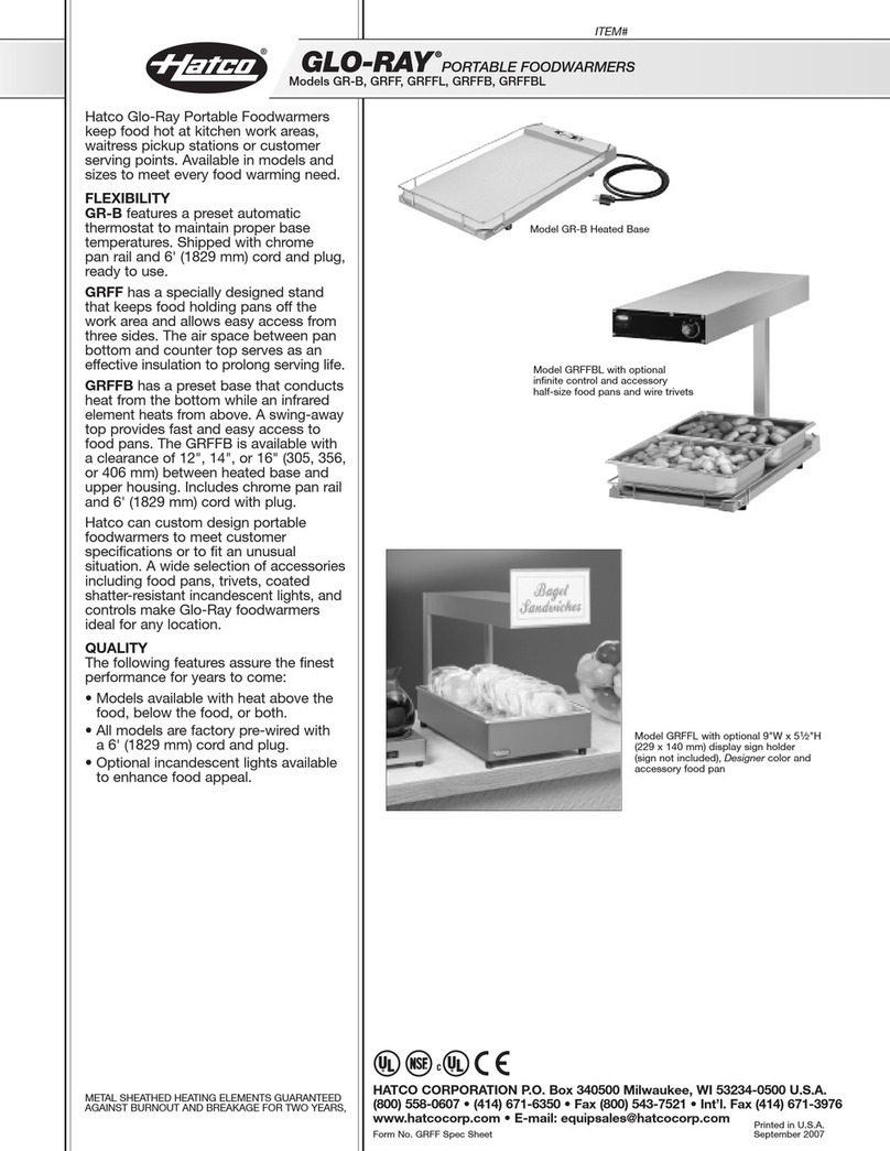 Hatco GRFF User manual