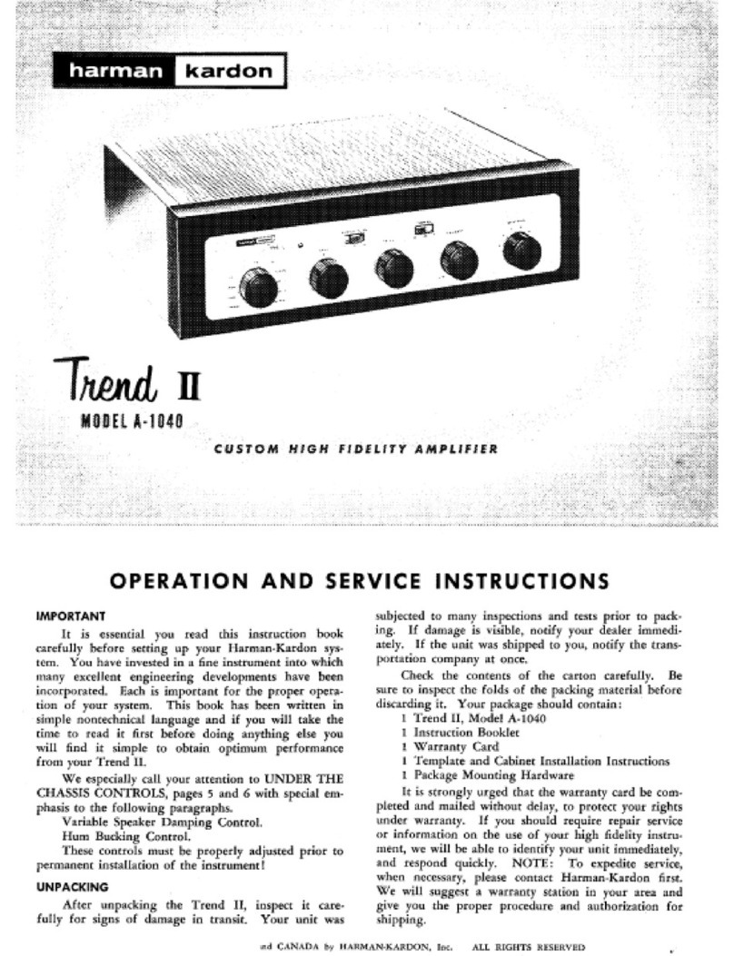Harman Kardon A-1040 Training manual