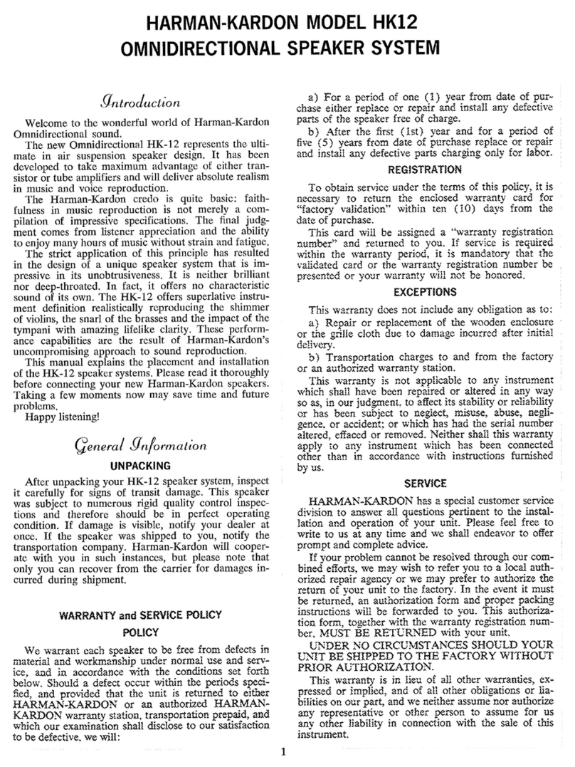Harman Kardon HK12 User manual