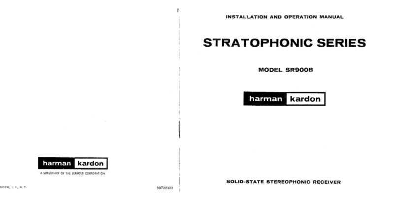 Harman Kardon SR900 Installation and operation manual