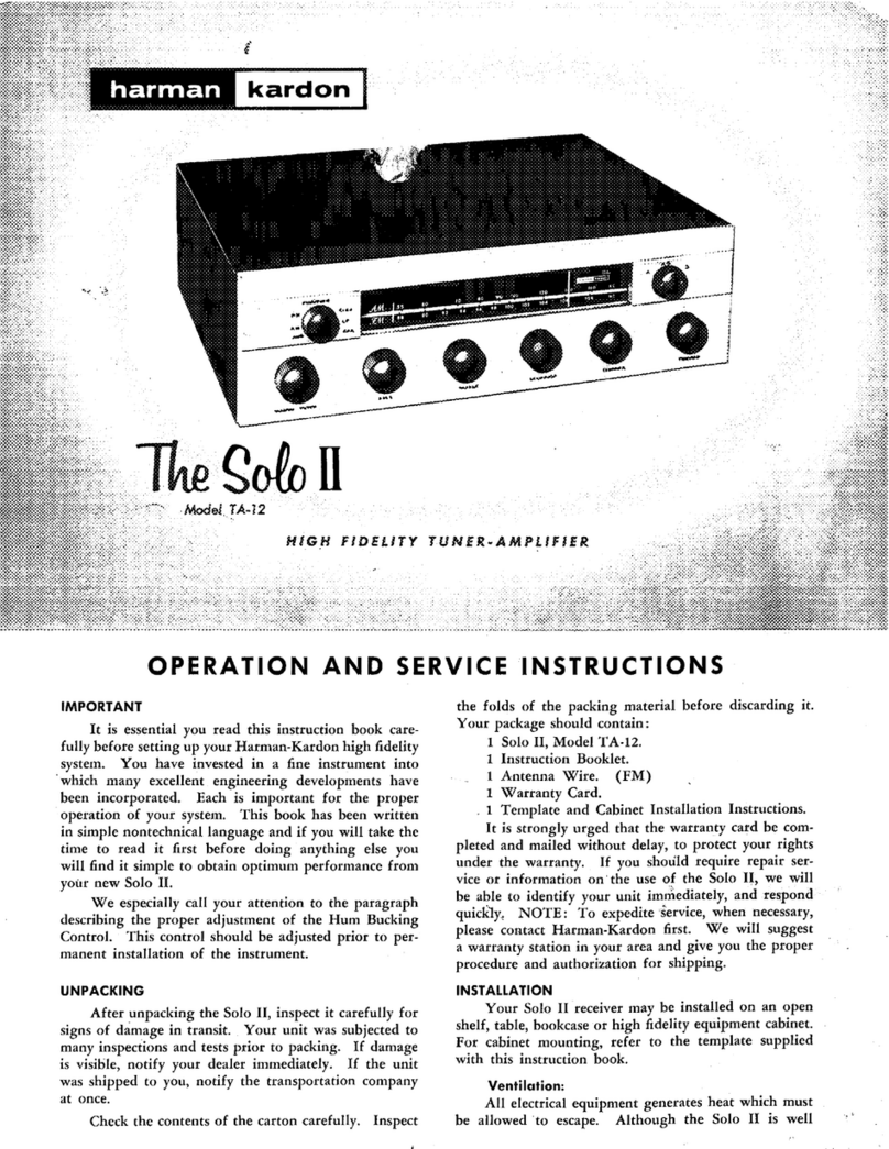Harman Kardon TA-12 Operation manual