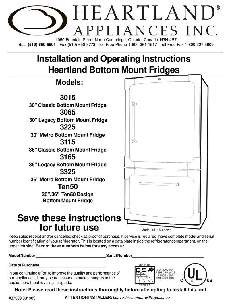 Heartland Classic 3115 Installation and operating instructions Heartland Classic 3115 Installation and operating instructions