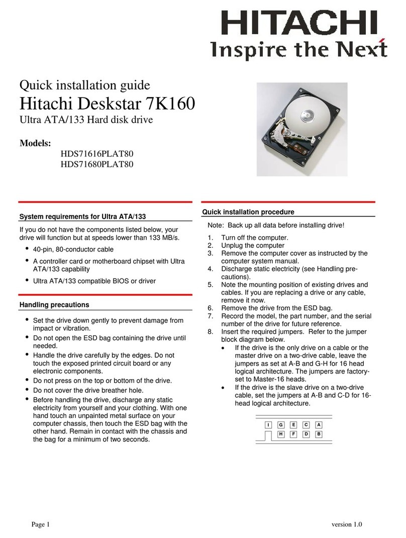 Hitachi Deskstar 7K160 User manual