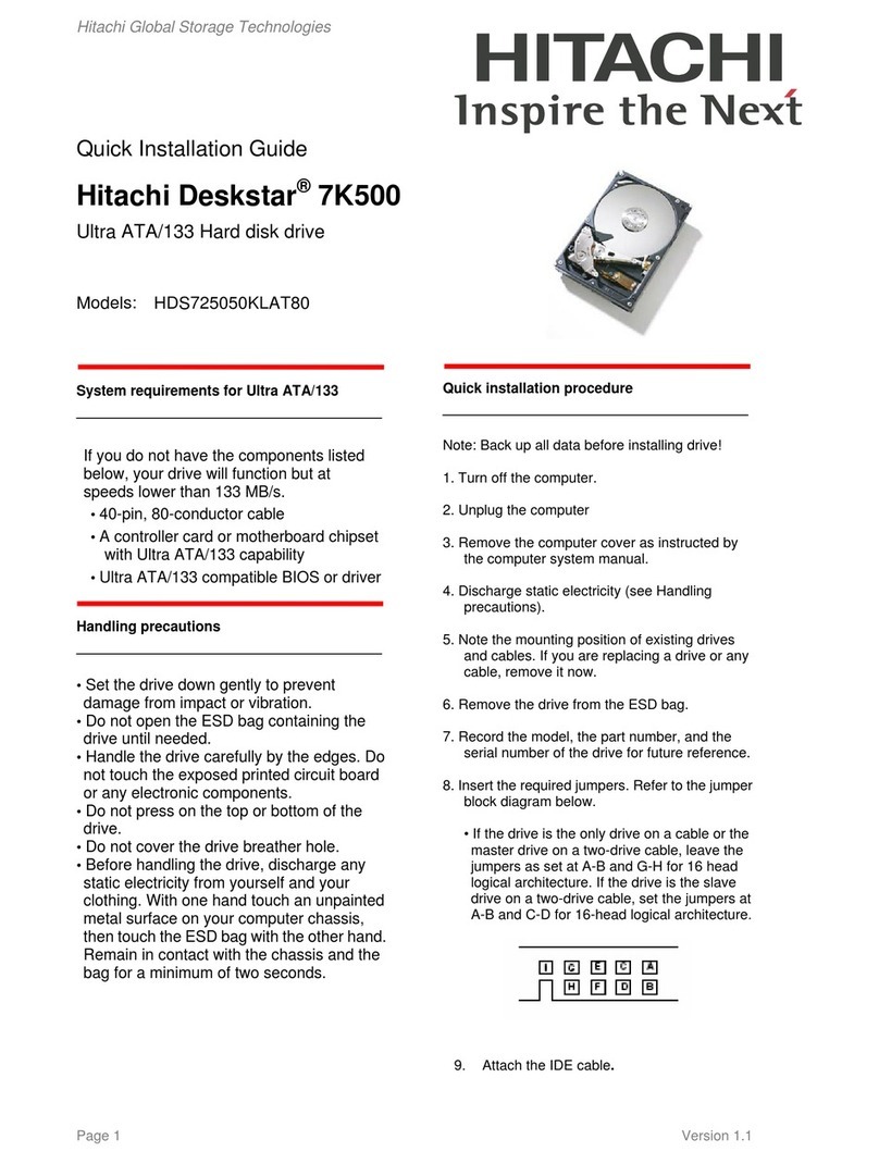 Hitachi Deskstar 7K500 User manual Hitachi Deskstar 7K500 User manual