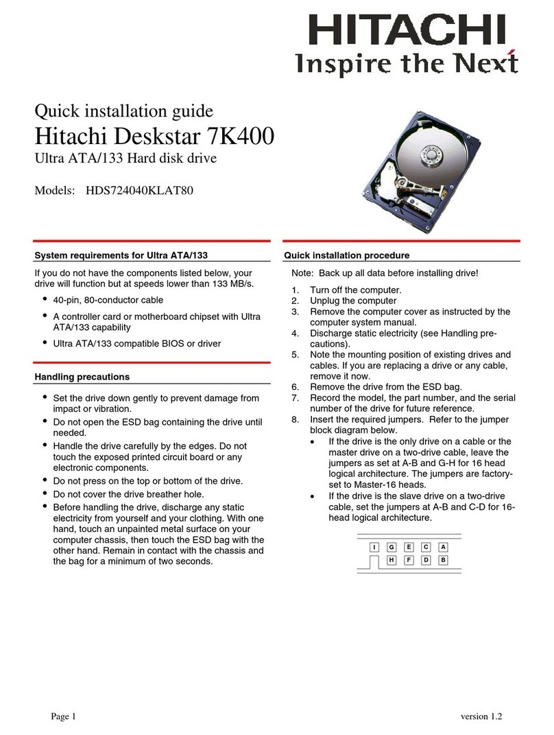 Hitachi Deskstar 7K400 User manual