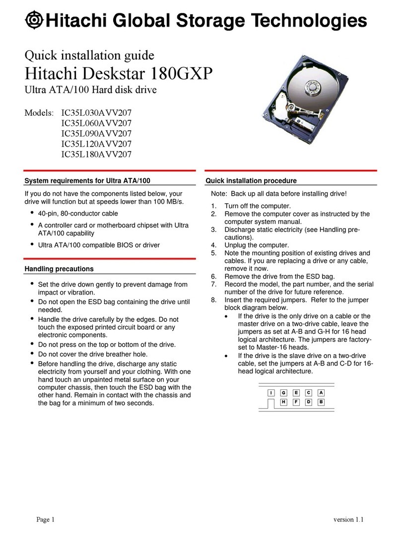Hitachi Deskstar 180GXP User manual