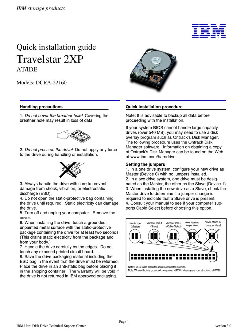 IBM Travelstar 2XP Quick installation guide