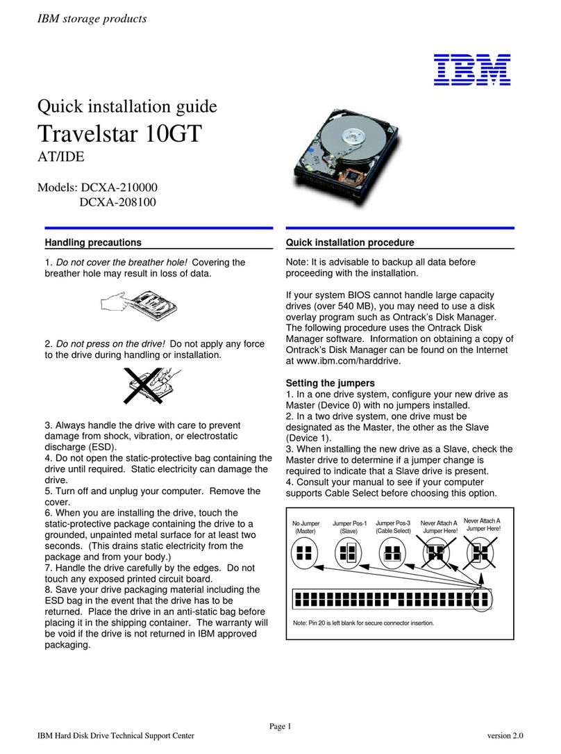 IBM Travelstar 10GT Quick installation guide IBM Travelstar 10GT Quick installation guide