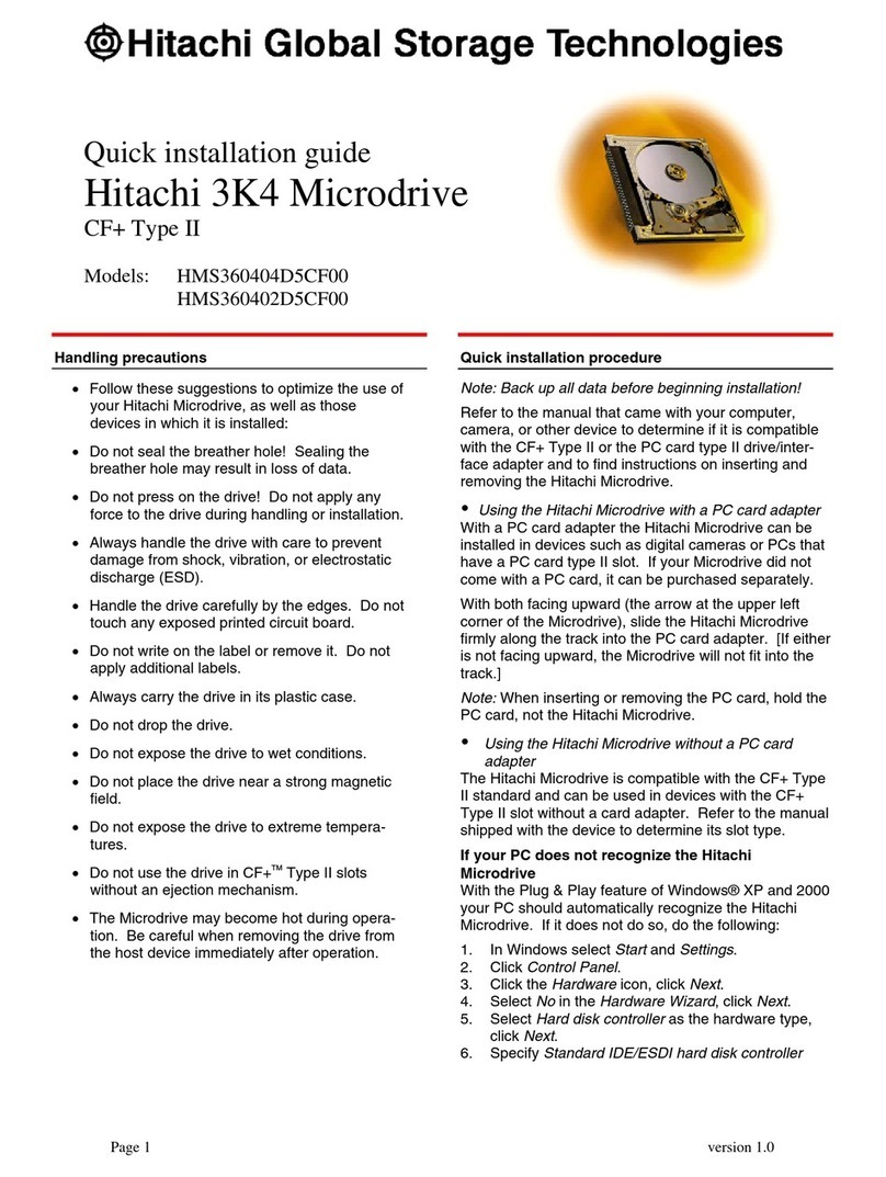 Hitachi Microdrive 3K4 User manual Hitachi Microdrive 3K4 User manual