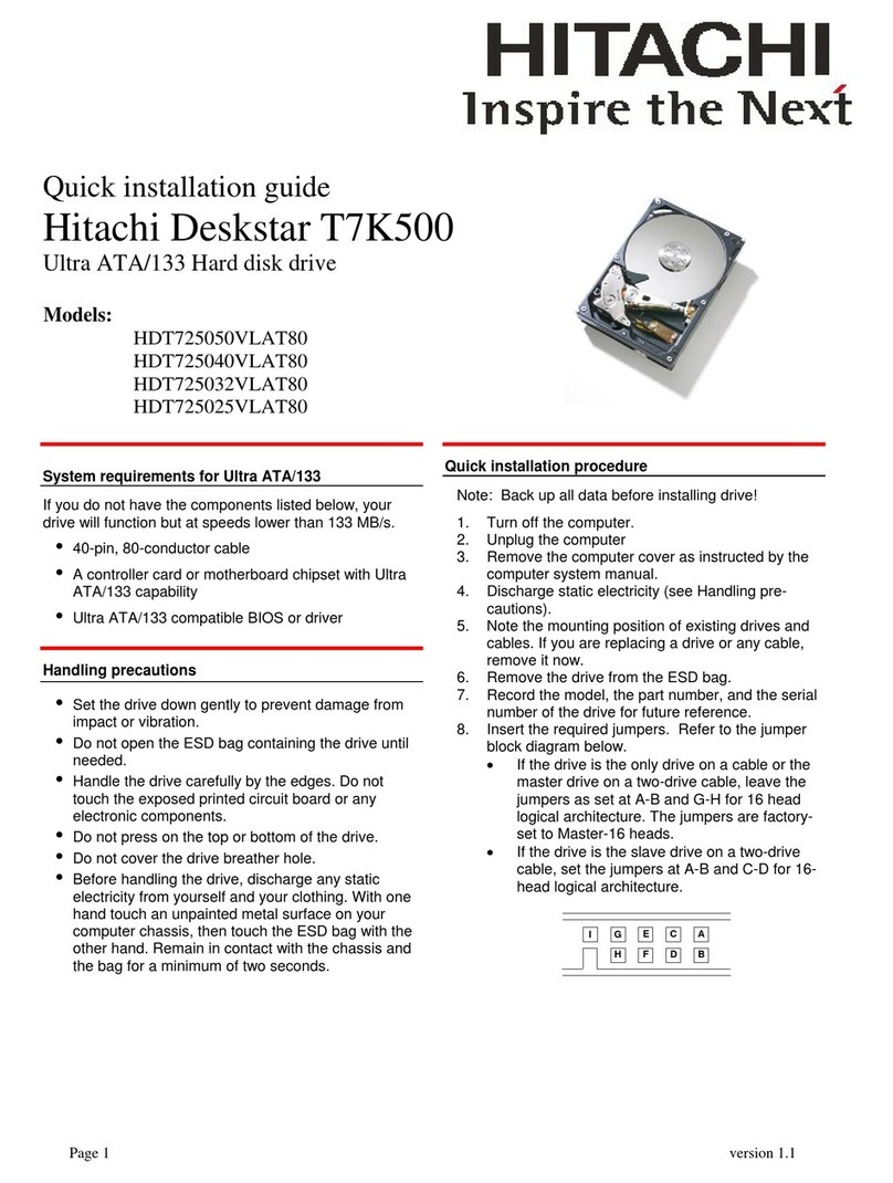 Hitachi Deskstar T7K500 User manual