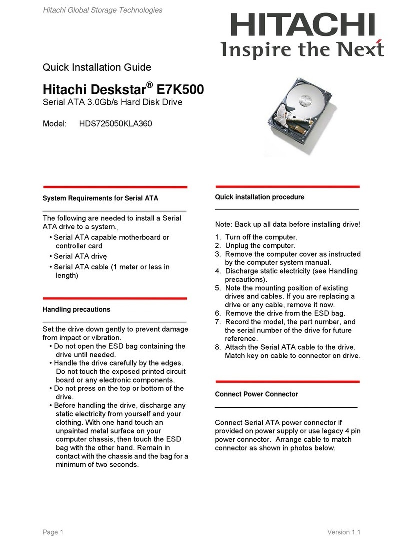 Hitachi Deskstar E7K500 User manual
