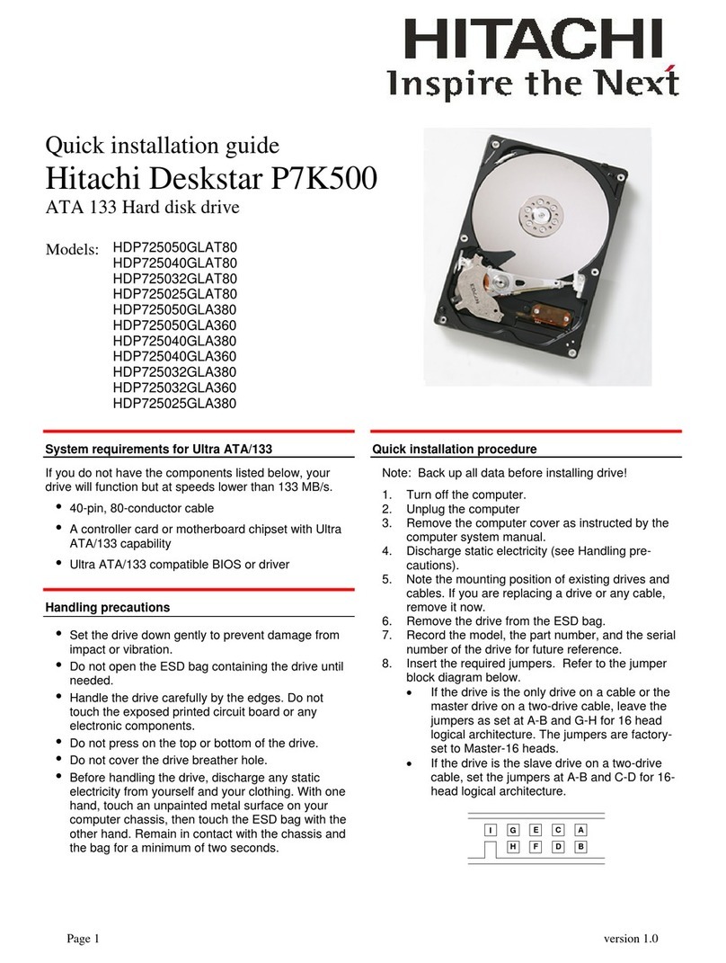 Hitachi Deskstar P7K500 User manual Hitachi Deskstar P7K500 User manual