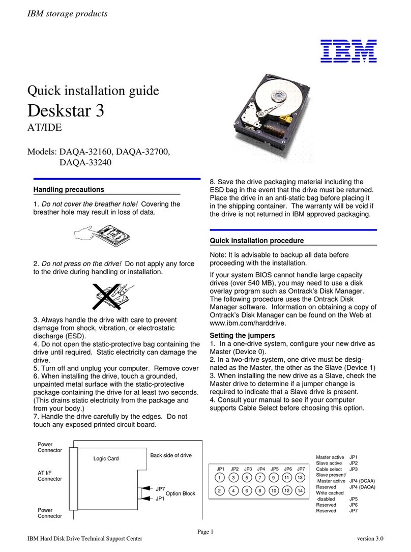 IBM Deskstar Deskstar 3 Quick installation guide