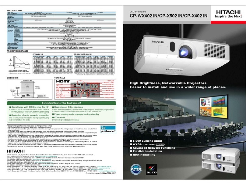 Hitachi CP-WX4021N Brochure & specs