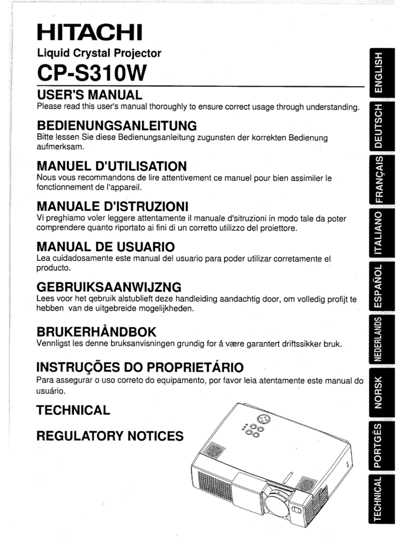 Hitachi CP-S310W User manual