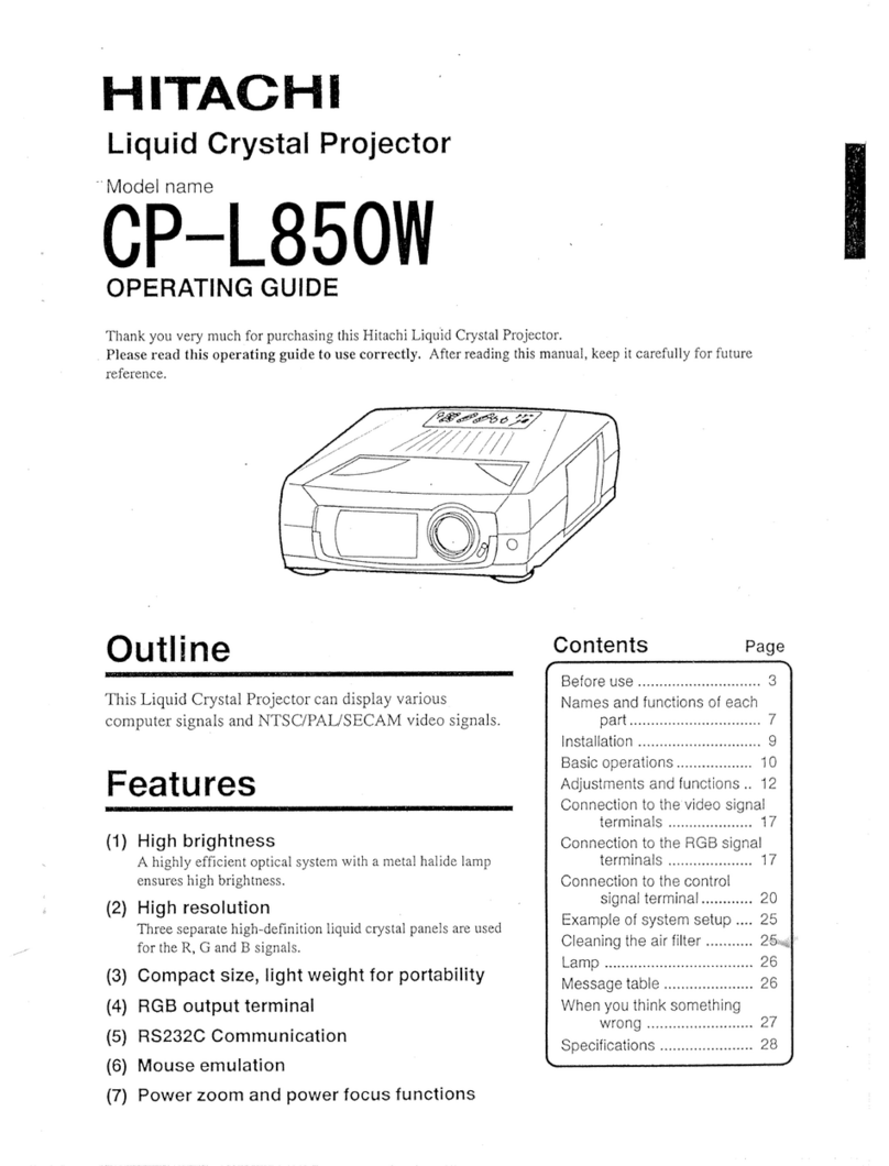 Hitachi CP-L850W User manual