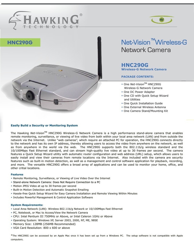 Hawking Net-Vision HNC290G Specification sheet