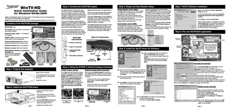 Hauppauge WinTV-HD User manual