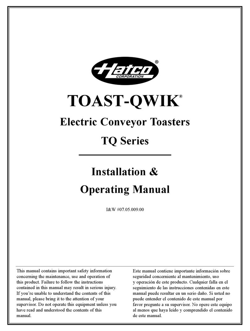 Hatco TOAST-QWIK TQ-300 Installation & operating manual
