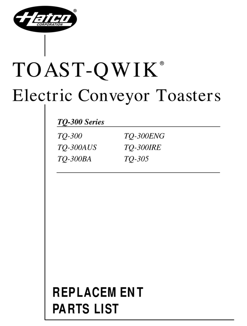 Hatco TOAST-QWIK TQ-300 Replacement parts list