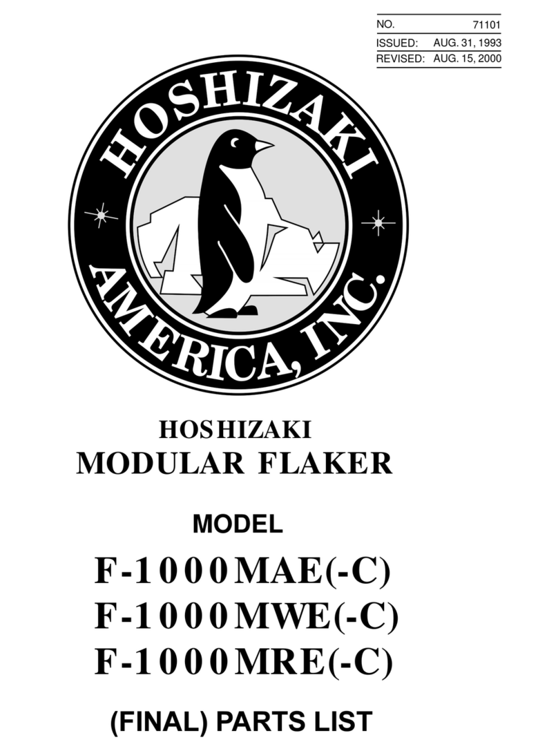 Hoshizaki F-1000MAE User manual Hoshizaki F-1000MAE User manual