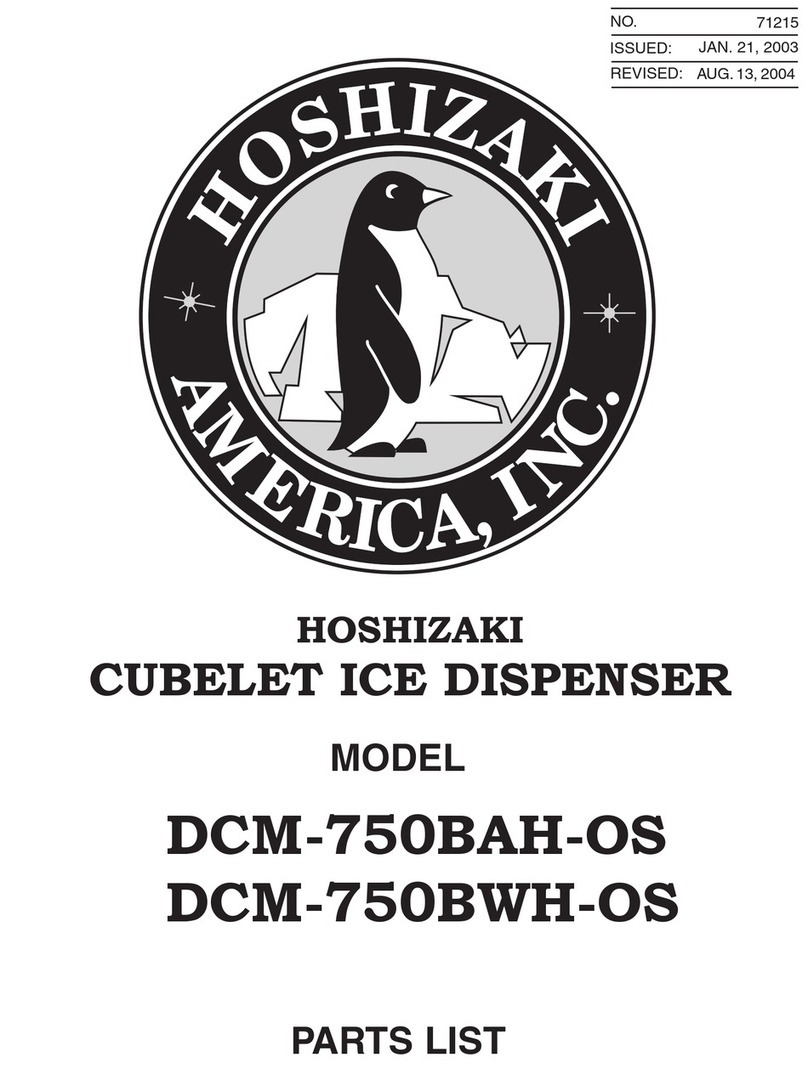 Hoshizaki CUBELET ICEMAKER/DISPENSER DCM-750BAH-OS User manual