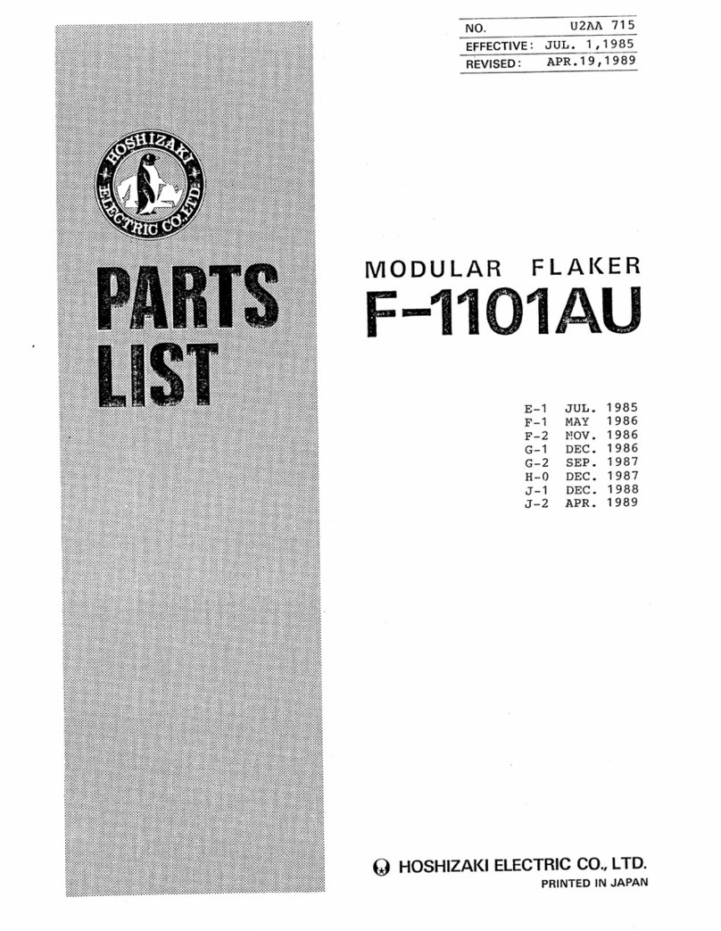 Hoshizaki F-1101AU User manual Hoshizaki F-1101AU User manual