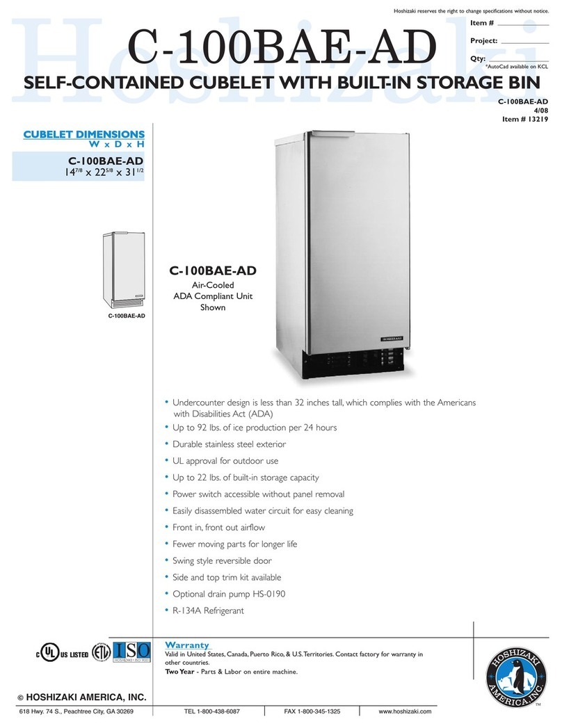 Hoshizaki C-100BAE-AD User manual