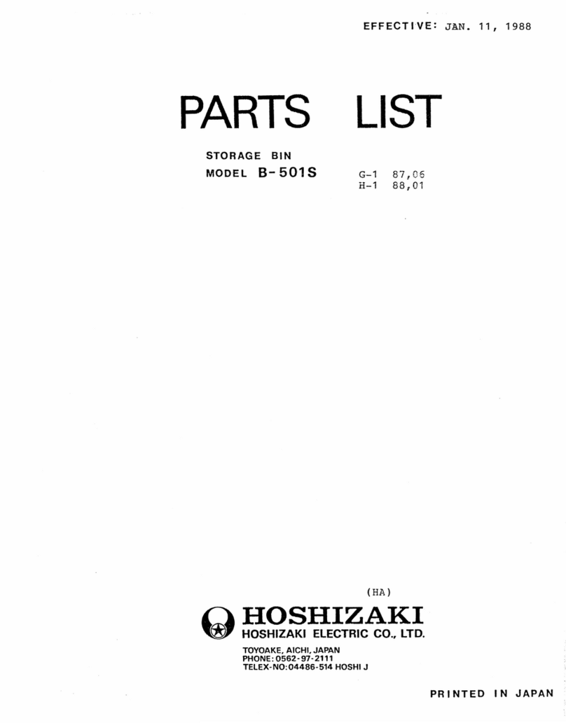 Hoshizaki B-501S parts list