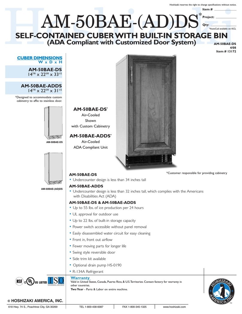 Hoshizaki AM-50BAE-ADDS Specifications