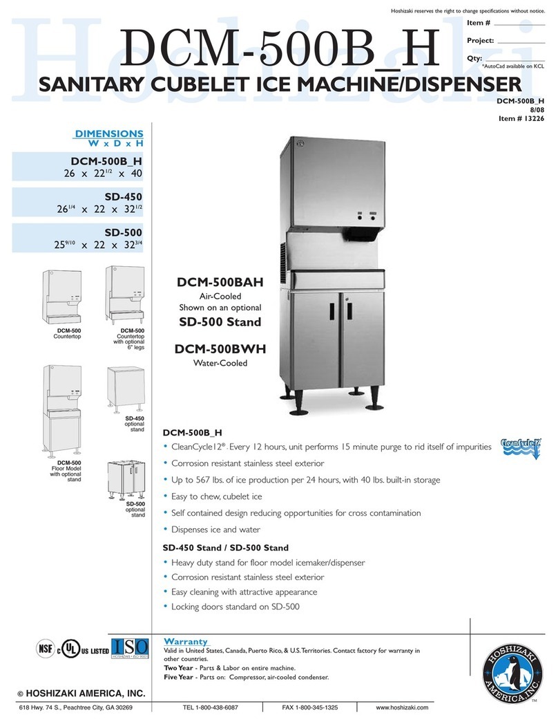 Hoshizaki DCM-500BAH Specifications
