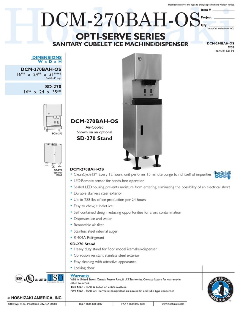 Hoshizaki DCM-270BAH-OS User manual