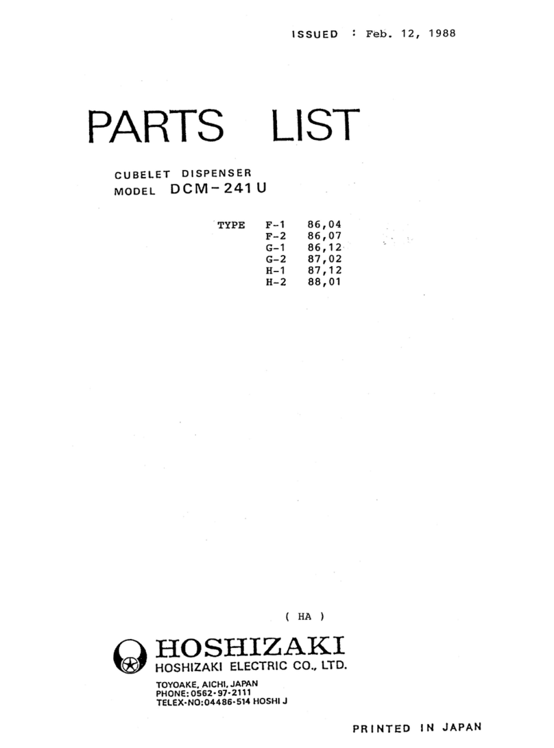Hoshizaki DCM-241U parts list Hoshizaki DCM-241U parts list