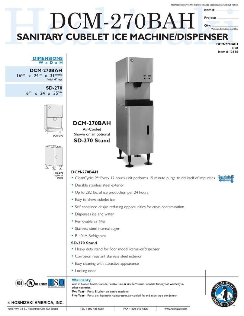 Hoshizaki DCM-270BAH Specifications