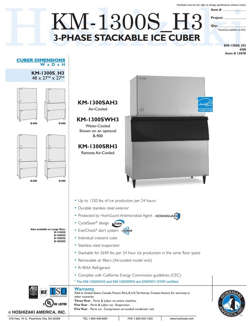 Hoshizaki KM-1300SAH3 Specifications