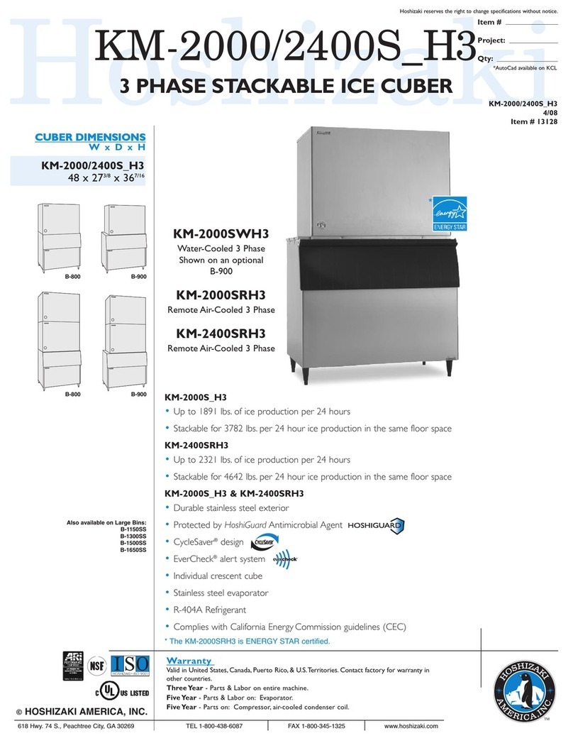 Hoshizaki KM-2000SRH3 User manual