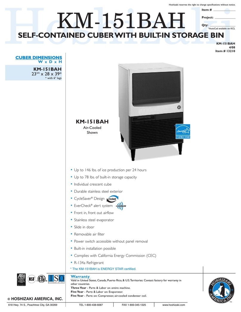 Hoshizaki KM-151BAH User manual