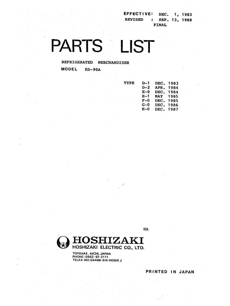 Hoshizaki KD-90A parts list
