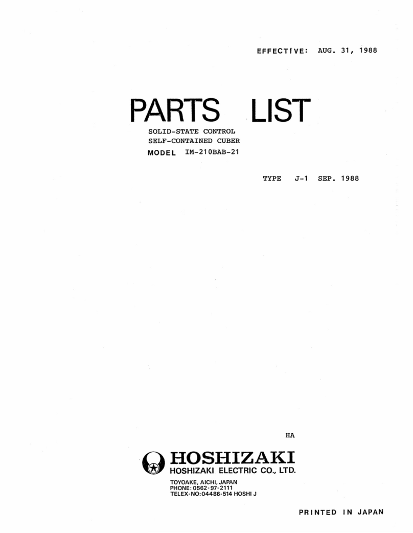 Hoshizaki IM-210BAB-21 parts list