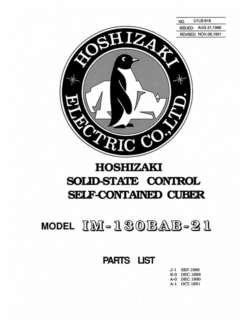 Hoshizaki IM-130BAB-21 User manual Hoshizaki IM-130BAB-21 User manual