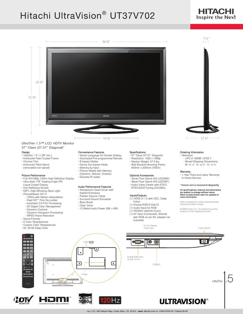 Hitachi UltraVision UT37V702 User manual