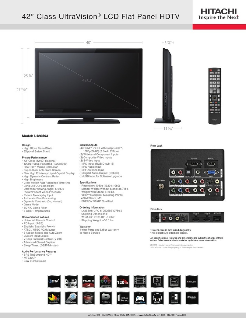 Hitachi UltraVision L42S503 User manual